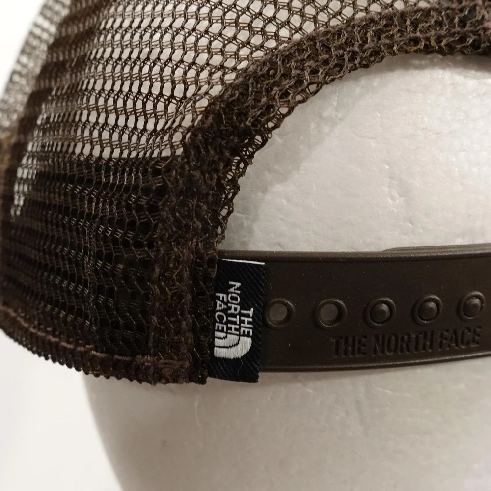 The North Face Hat Cap Trucker Snap Back One Size Brown Mesh Outdoor Mens TNF